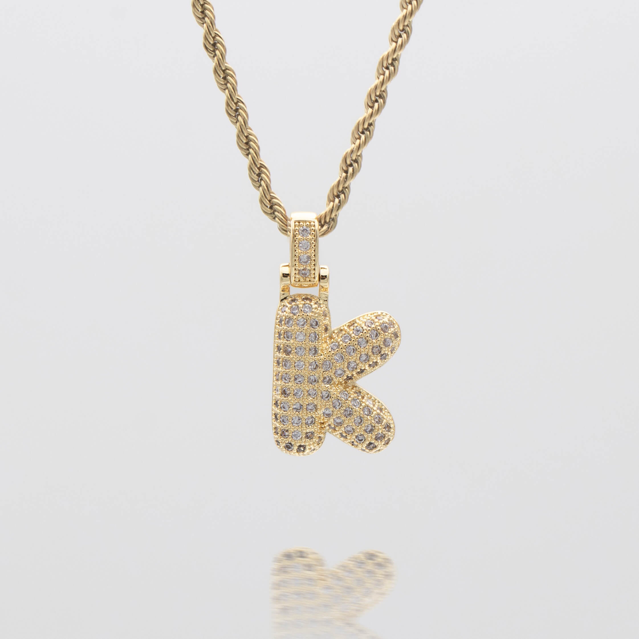 ICY Bubble Letter Initial Necklace