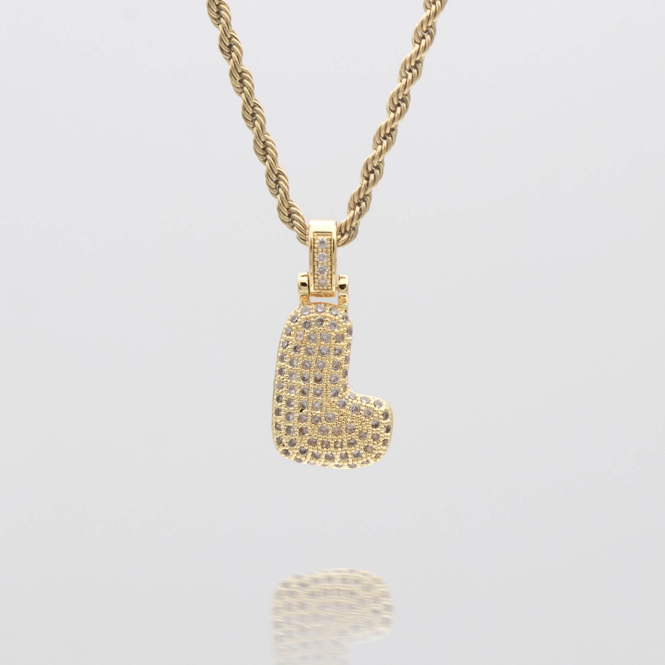 ICY Bubble Letter Initial Necklace