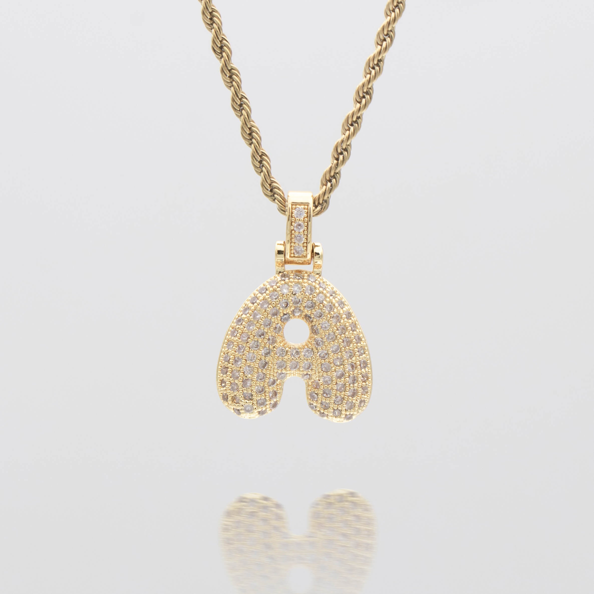 ICY Bubble Letter Initial Necklace