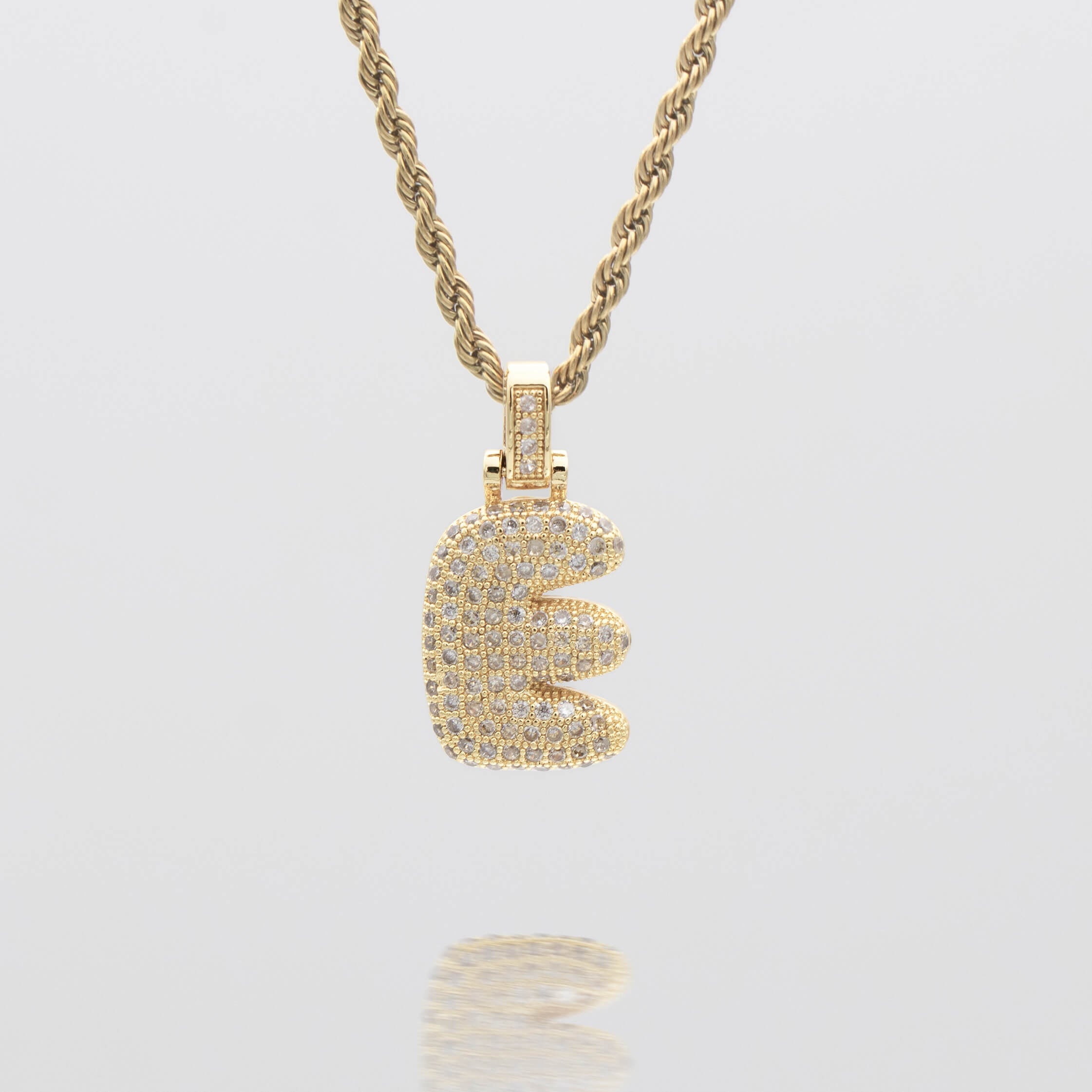 ICY Bubble Letter Initial Necklace