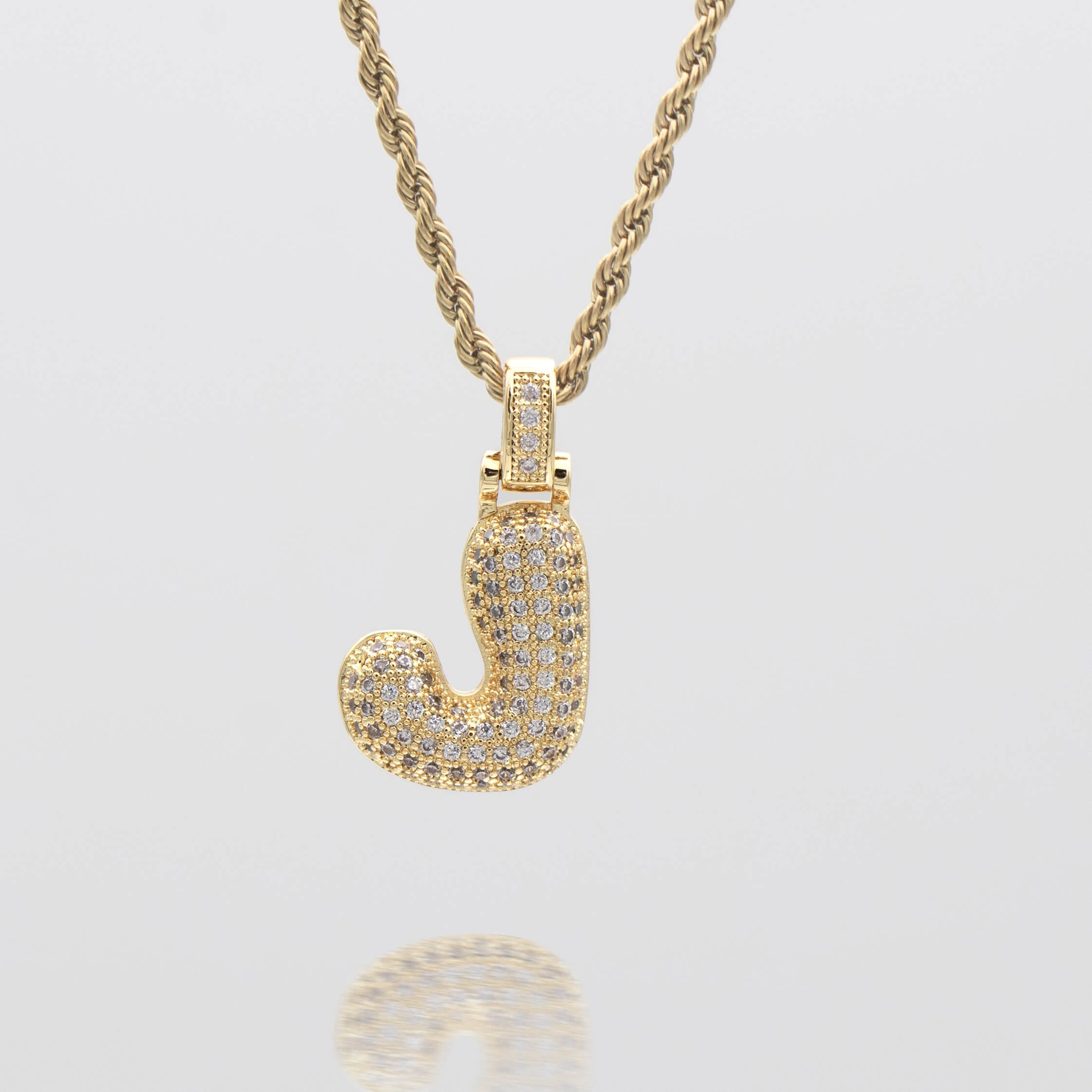 ICY Bubble Letter Initial Necklace