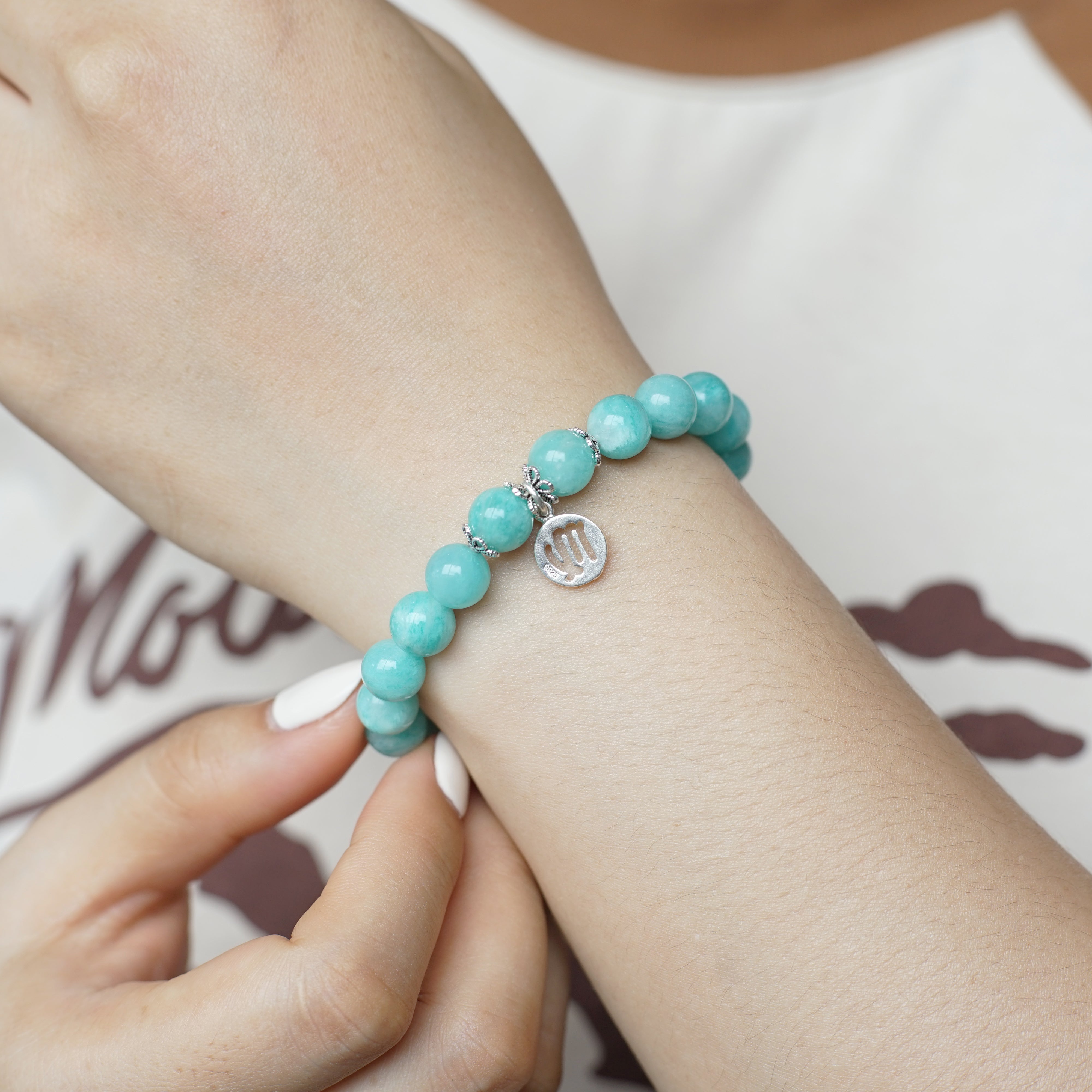 Virgo Zodiac Sign - Amazonite Gemstone Bracelet