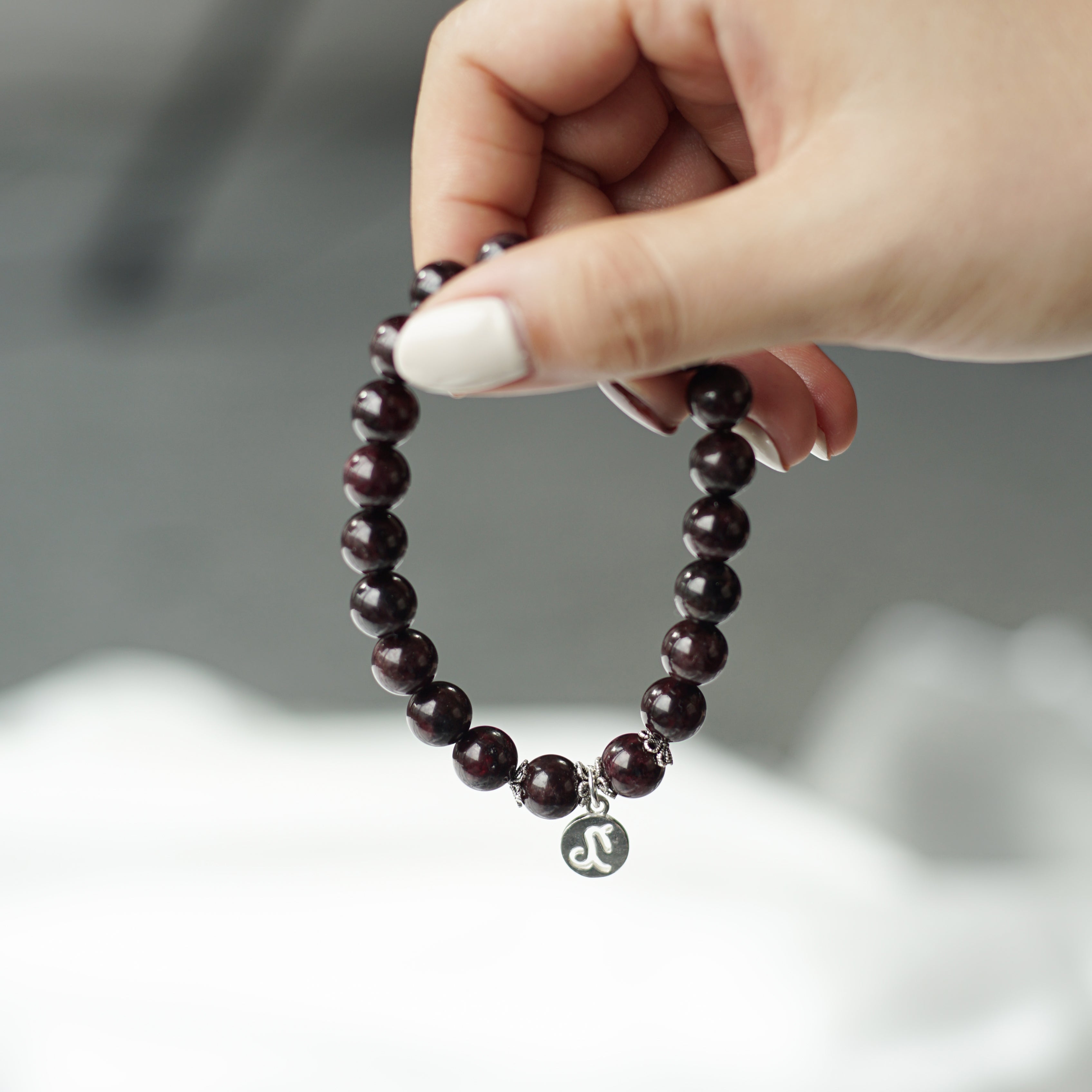 Capricorn Zodiac Sign - Garnet Gemstone Bracelet