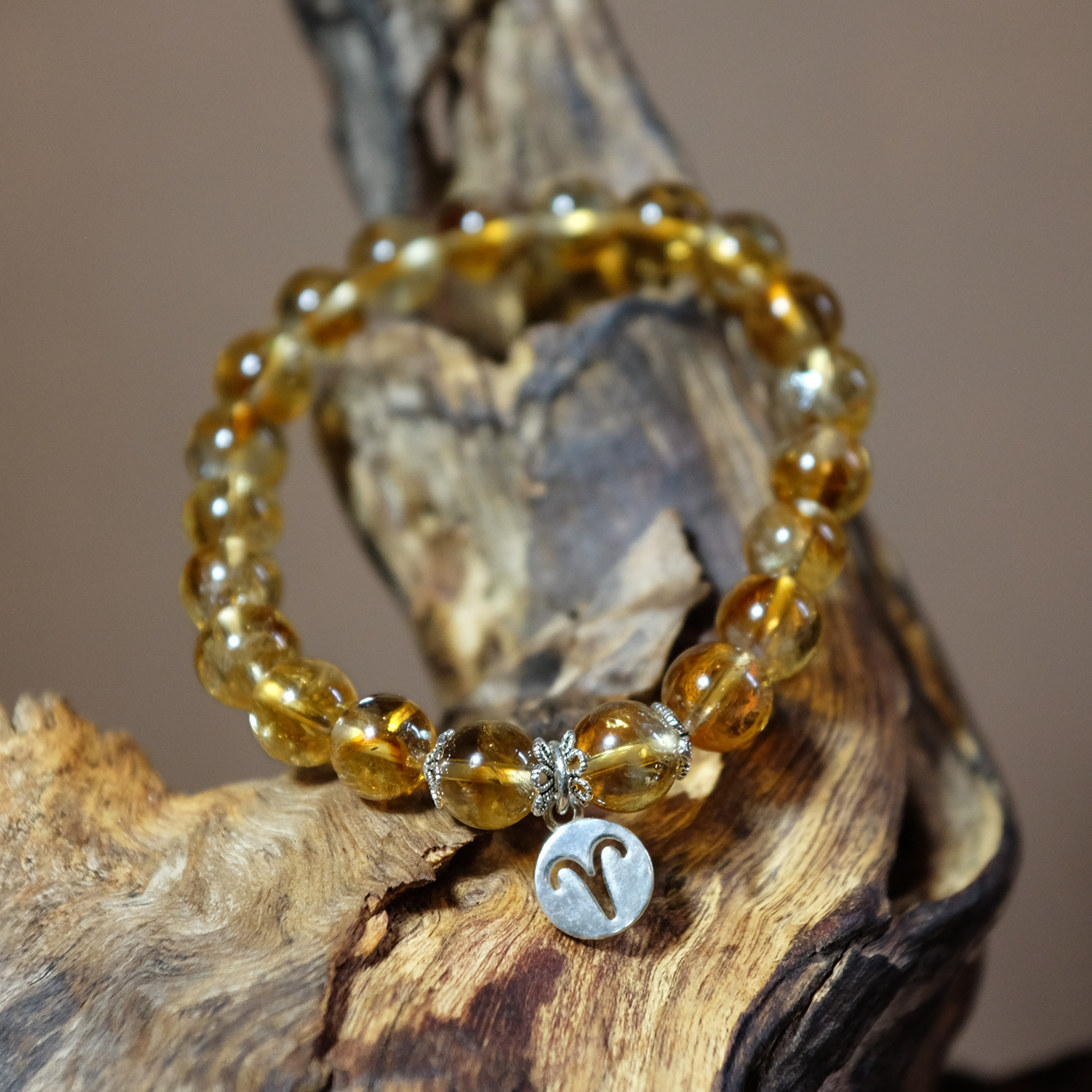 Aries Zodiac Sign - Citrine Gemstone Bracelet