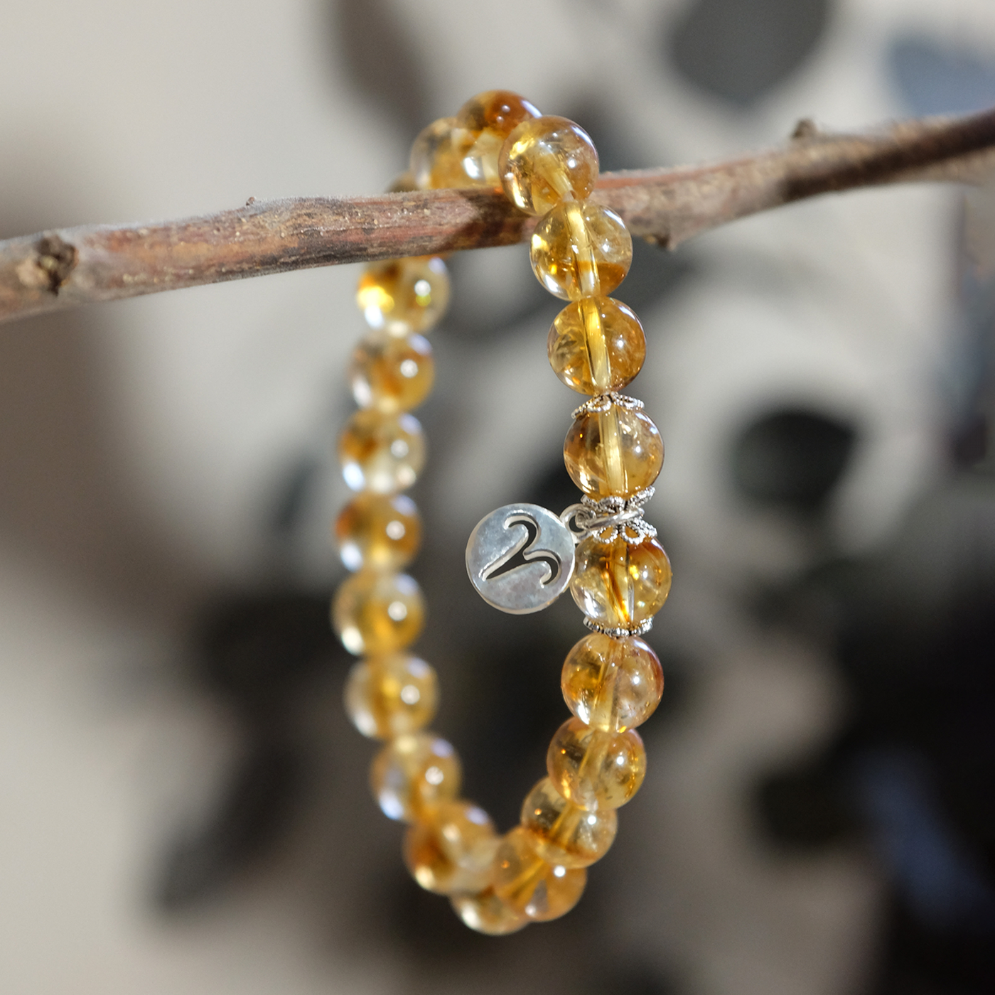 Aries Zodiac Sign - Citrine Gemstone Bracelet