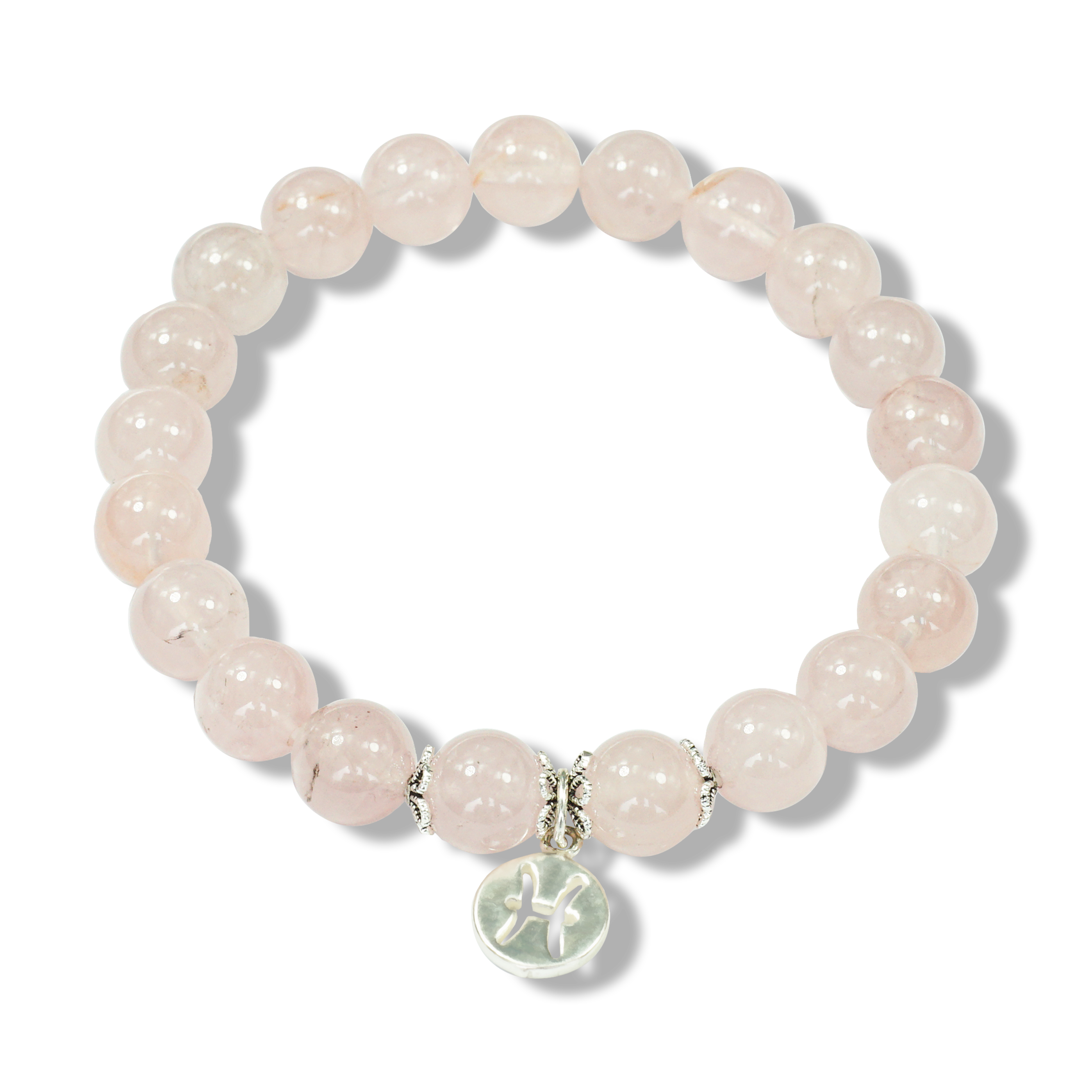 Pisces Zodiac Sign - Rose Quartz Gemstone Bracelet