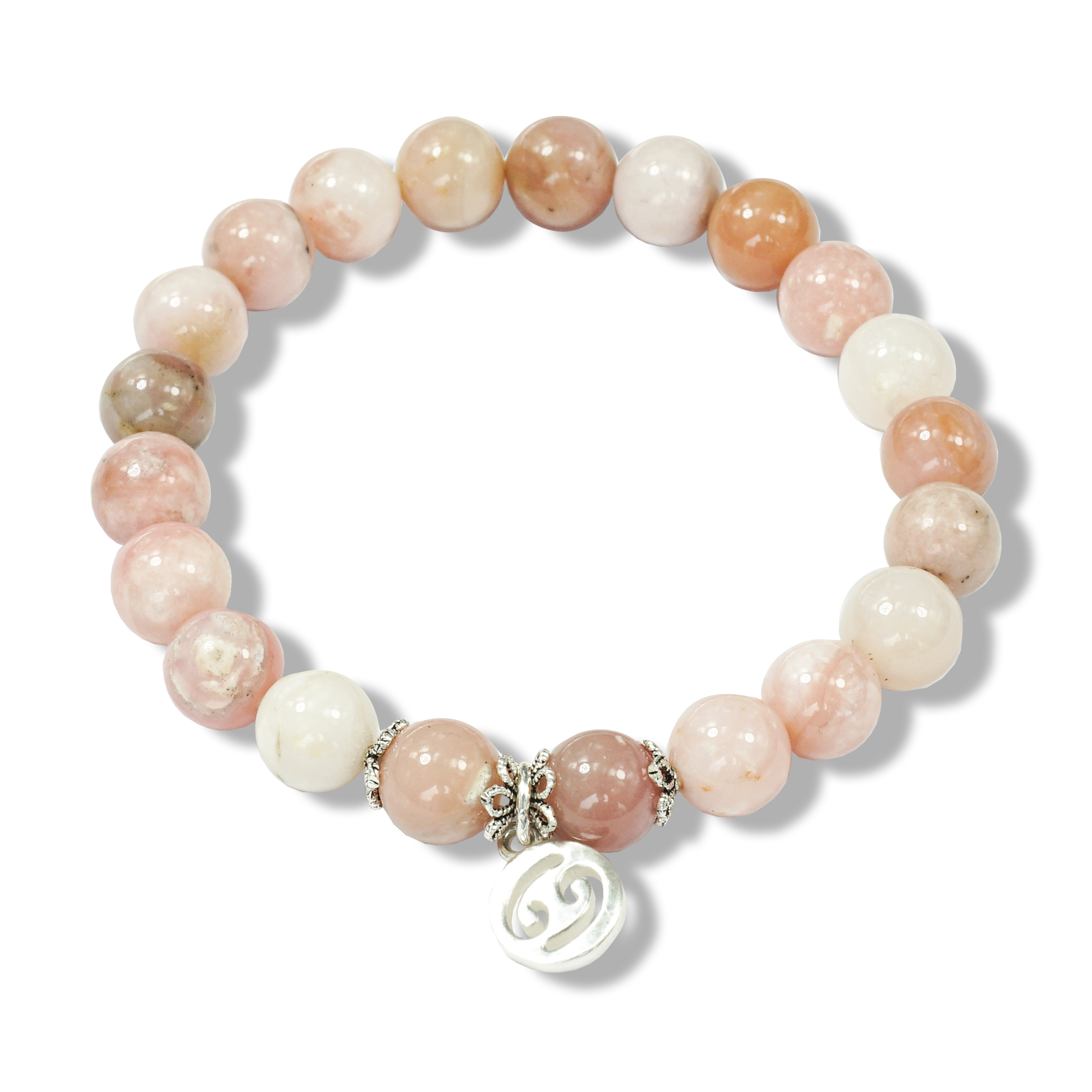 Cancer Zodiac Sign - Pink Opal Gemstone Bracelet