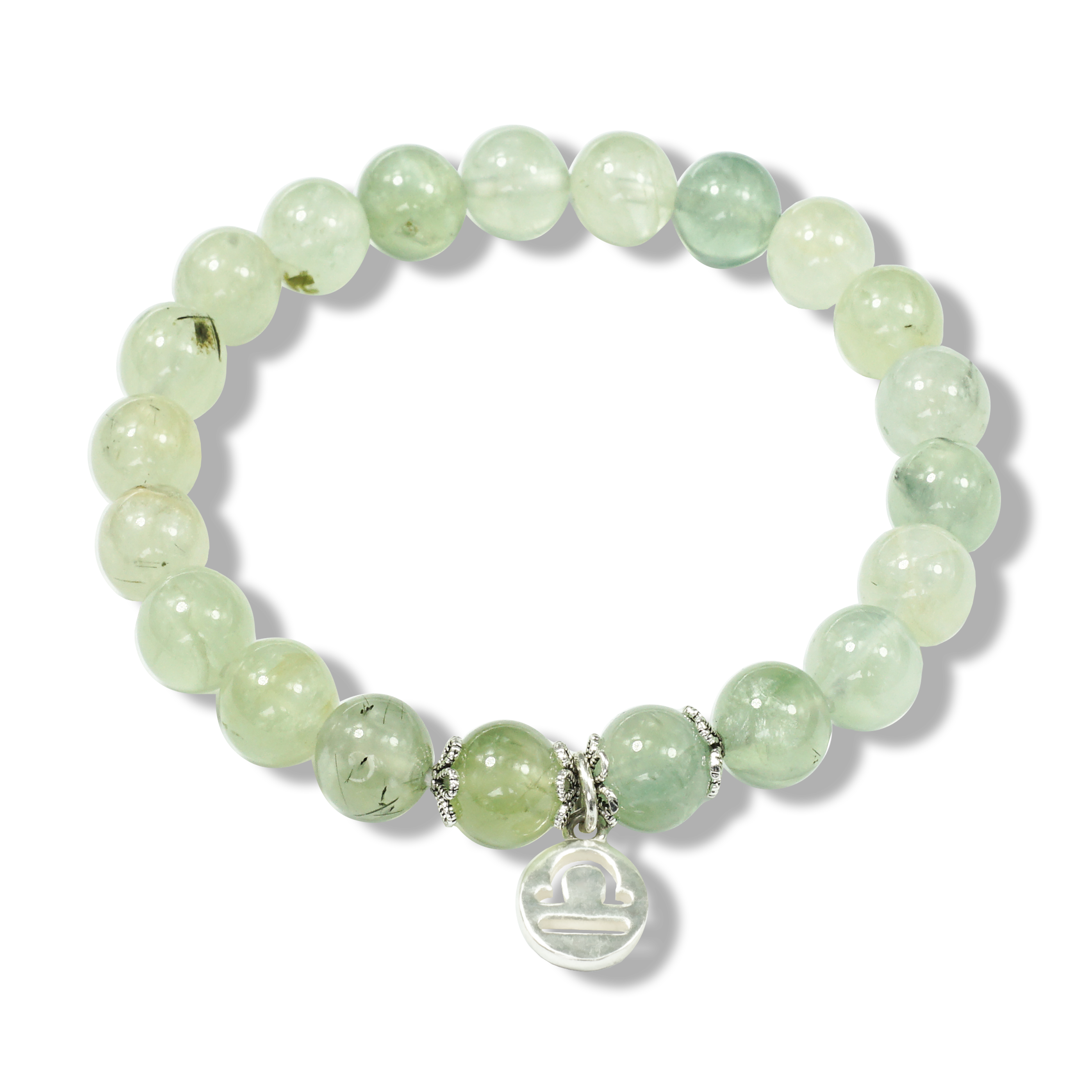 Libra Zodiac Sign - Prehnite Gemstone Bracelet