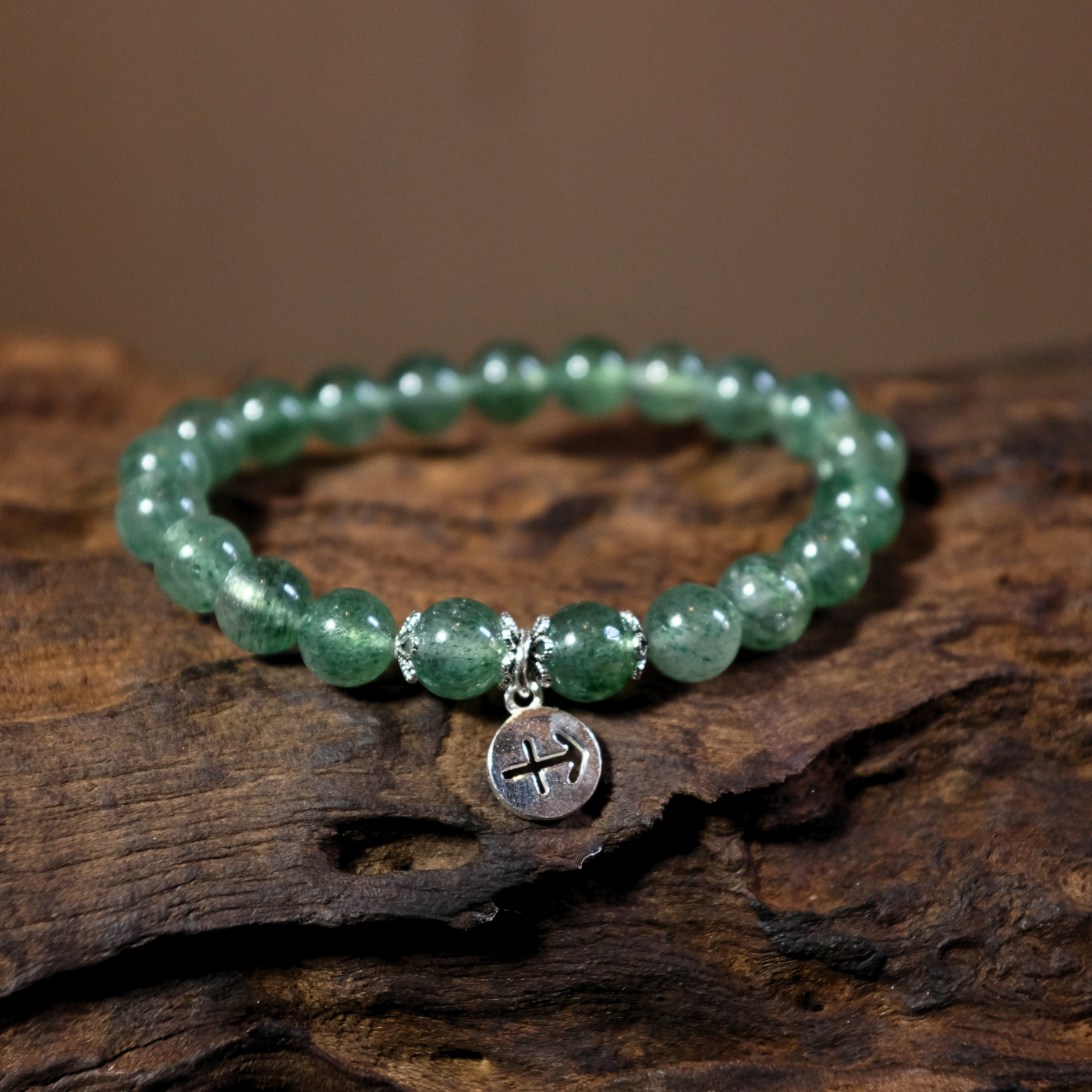 Sagittarius Zodiac Sign - Green Quartz Gemstone Bracelet