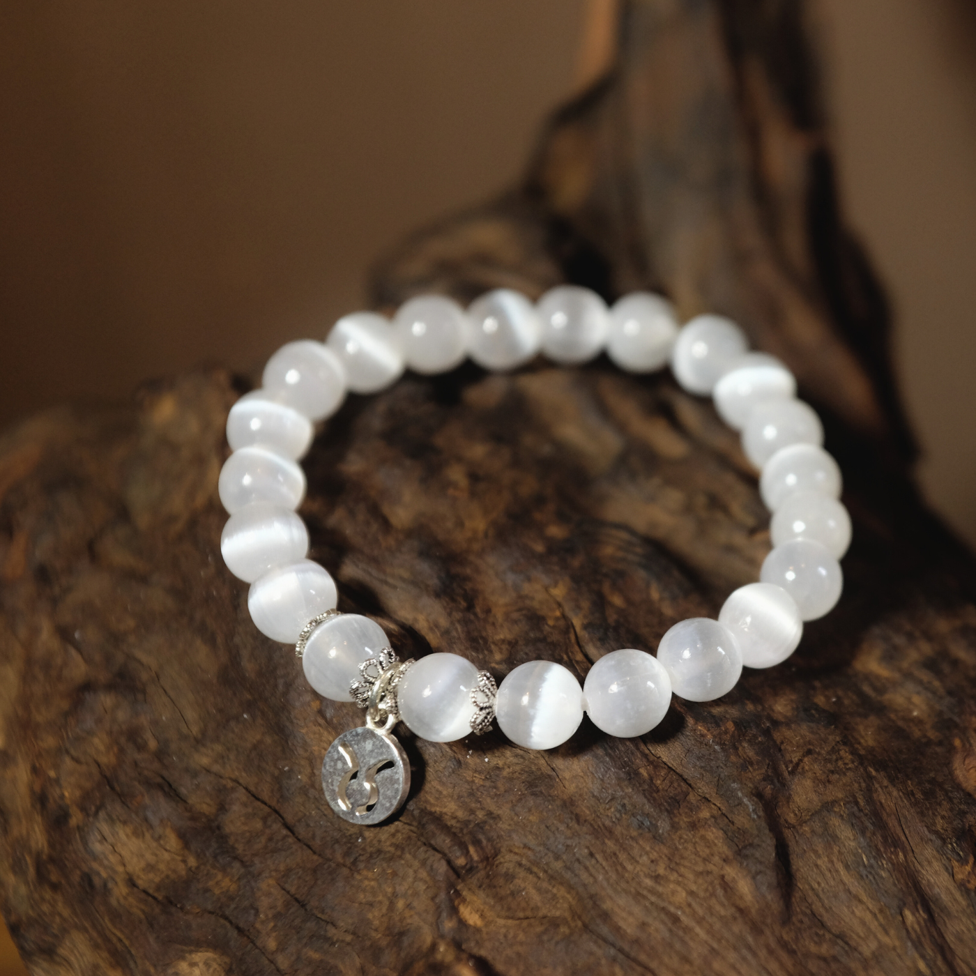 Taurus Zodiac Sign - Selenite Gemstone Bracelet