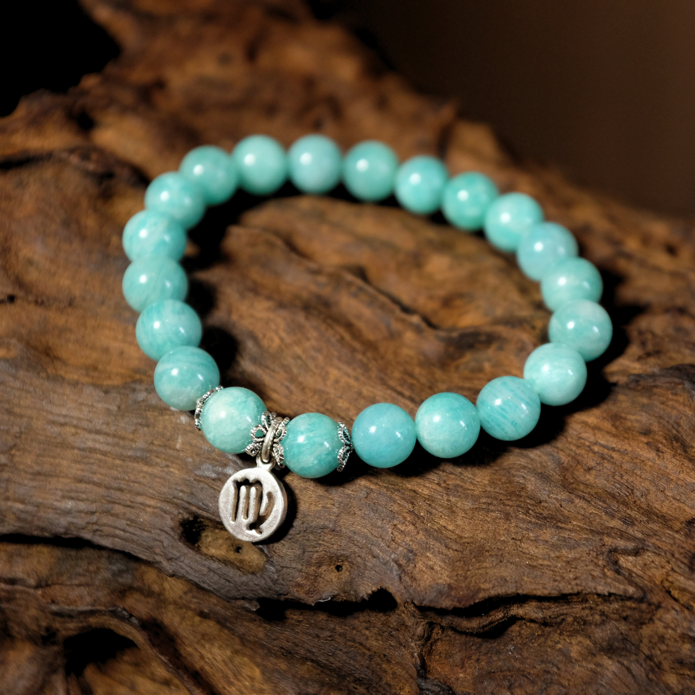 Virgo Zodiac Sign - Amazonite Gemstone Bracelet