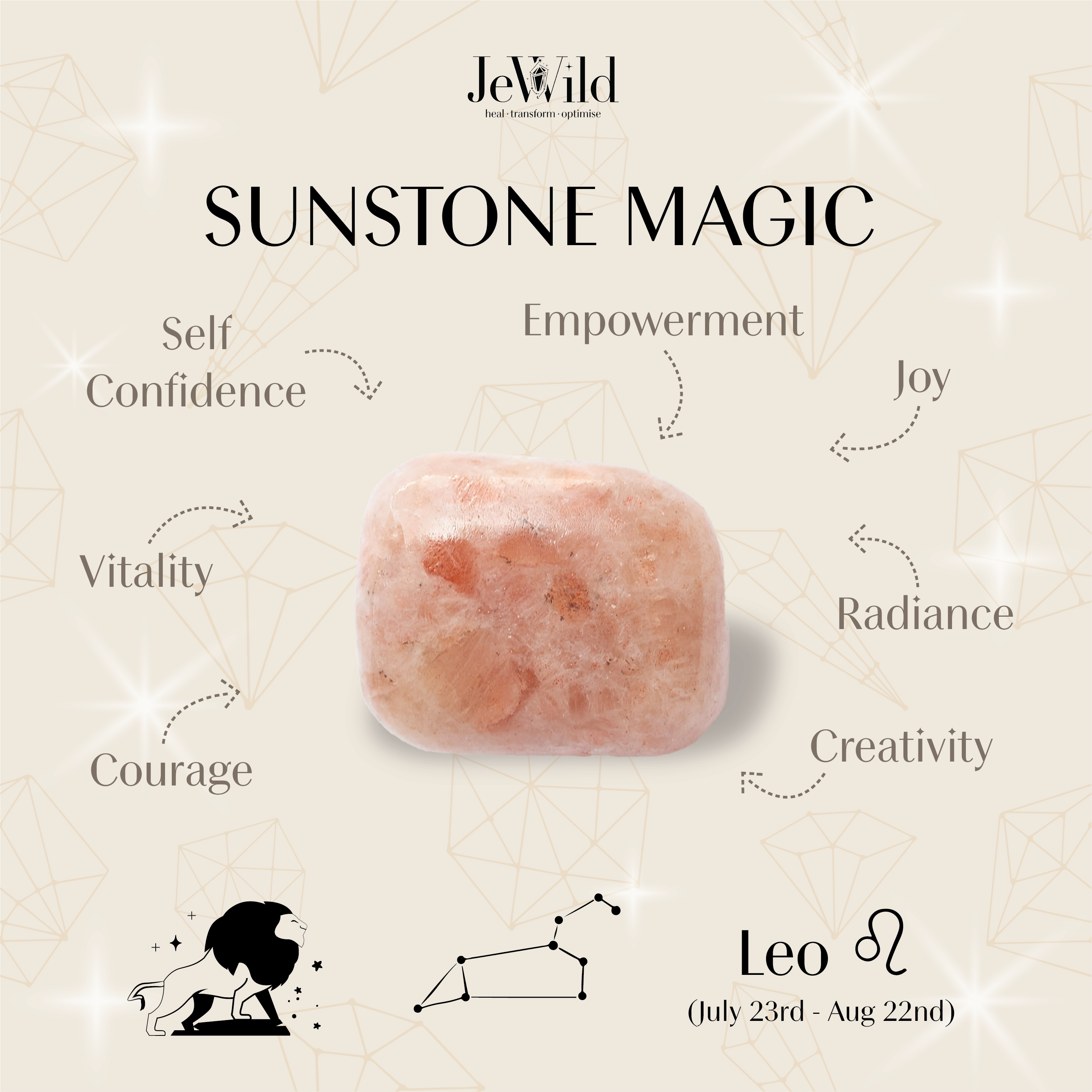 Leo Zodiac Sign - Sunstone Gemstone Bracelet