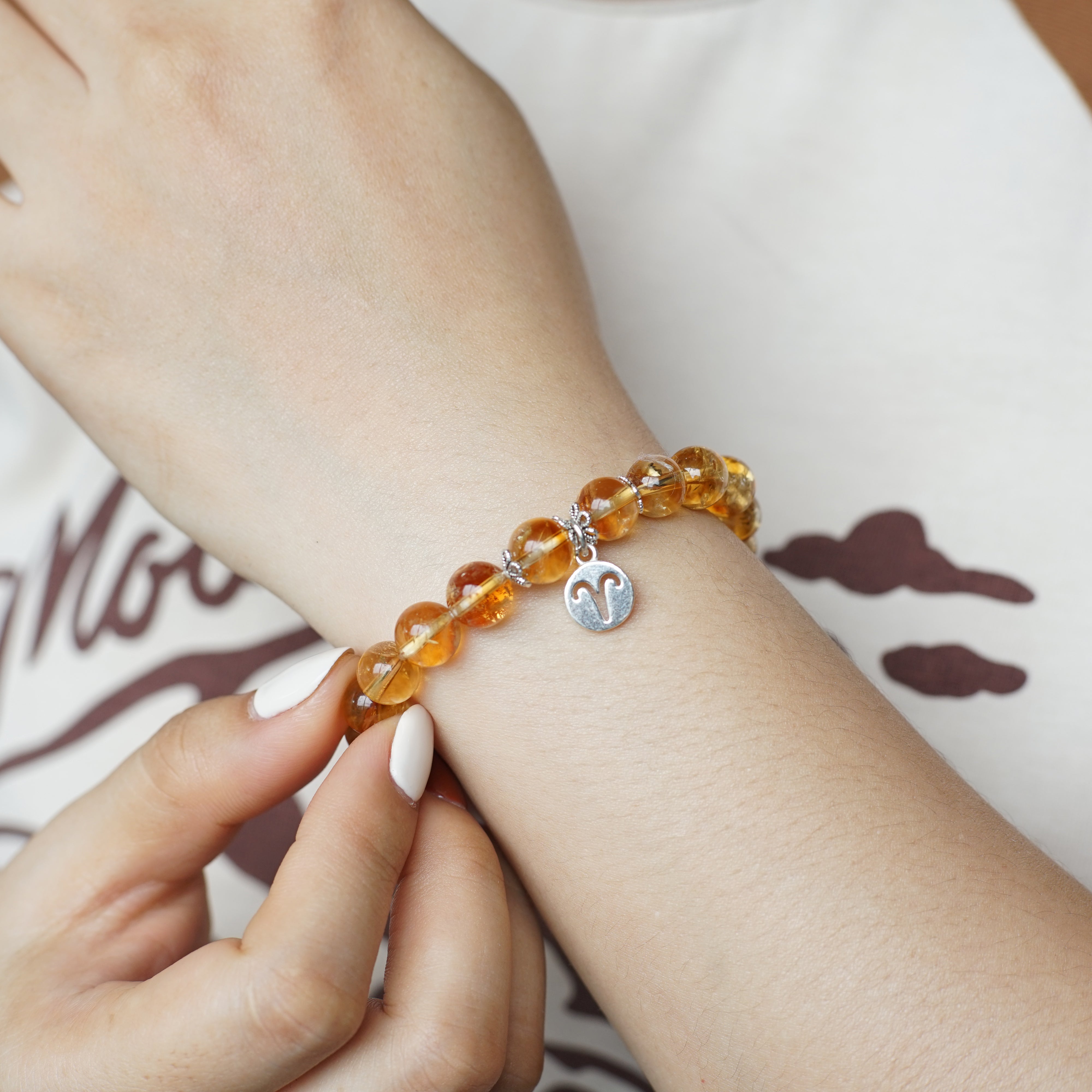 Aries Zodiac Sign - Citrine Gemstone Bracelet