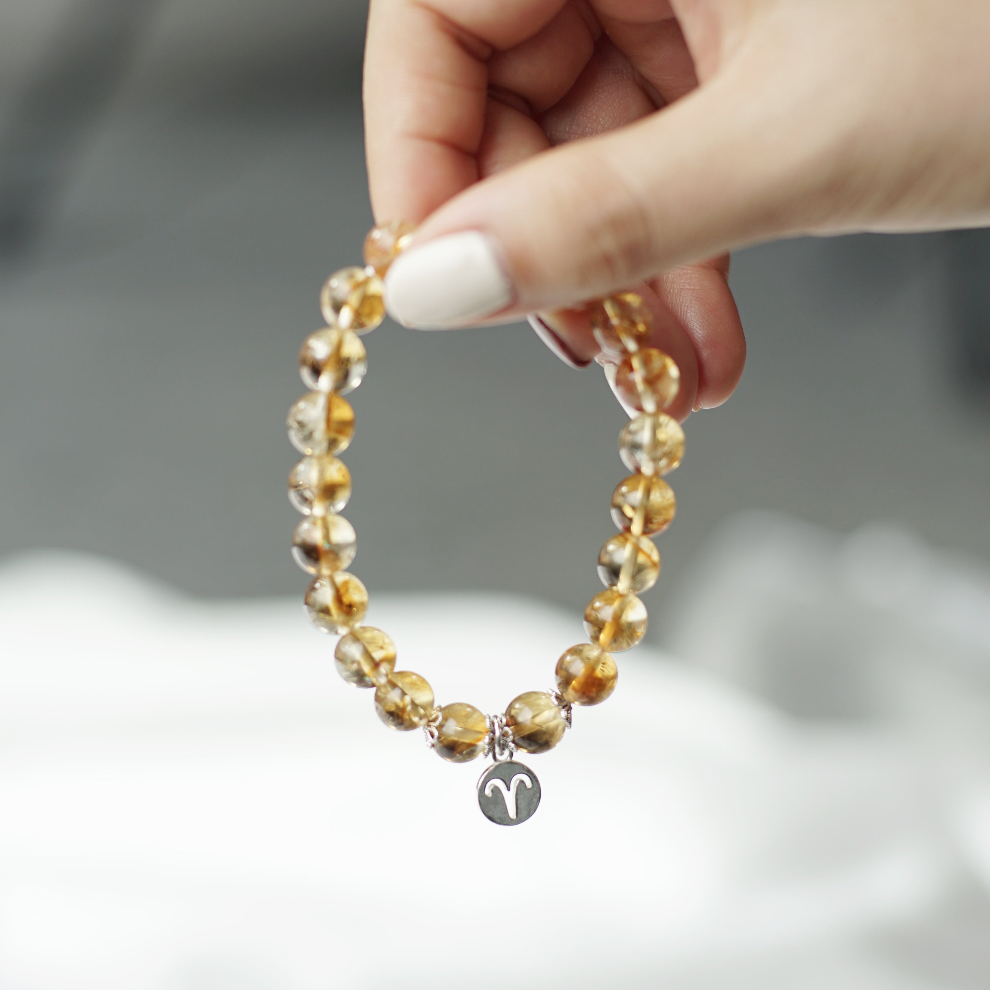 Aries Zodiac Sign - Citrine Gemstone Bracelet