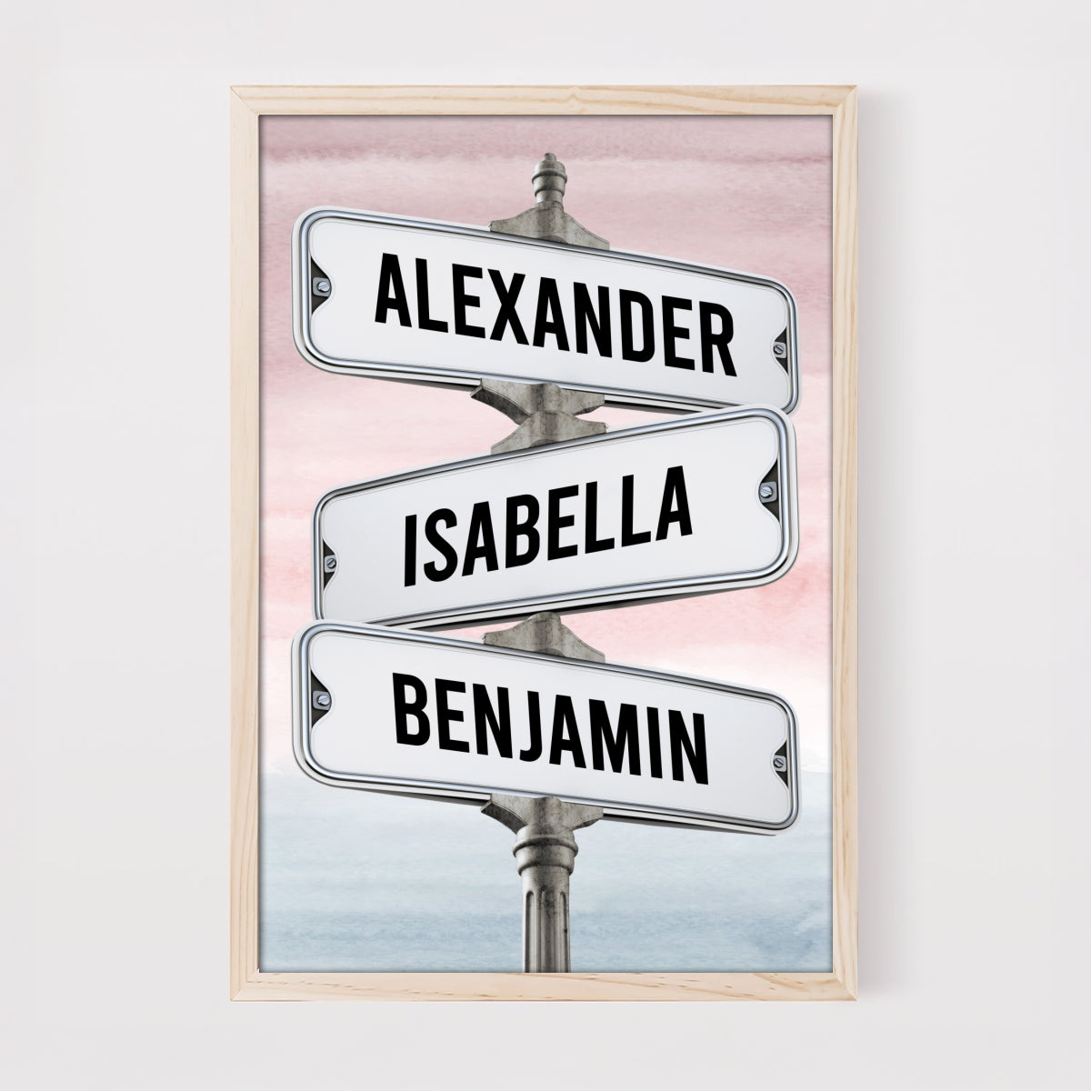 Family Intersection Sign Name Poster