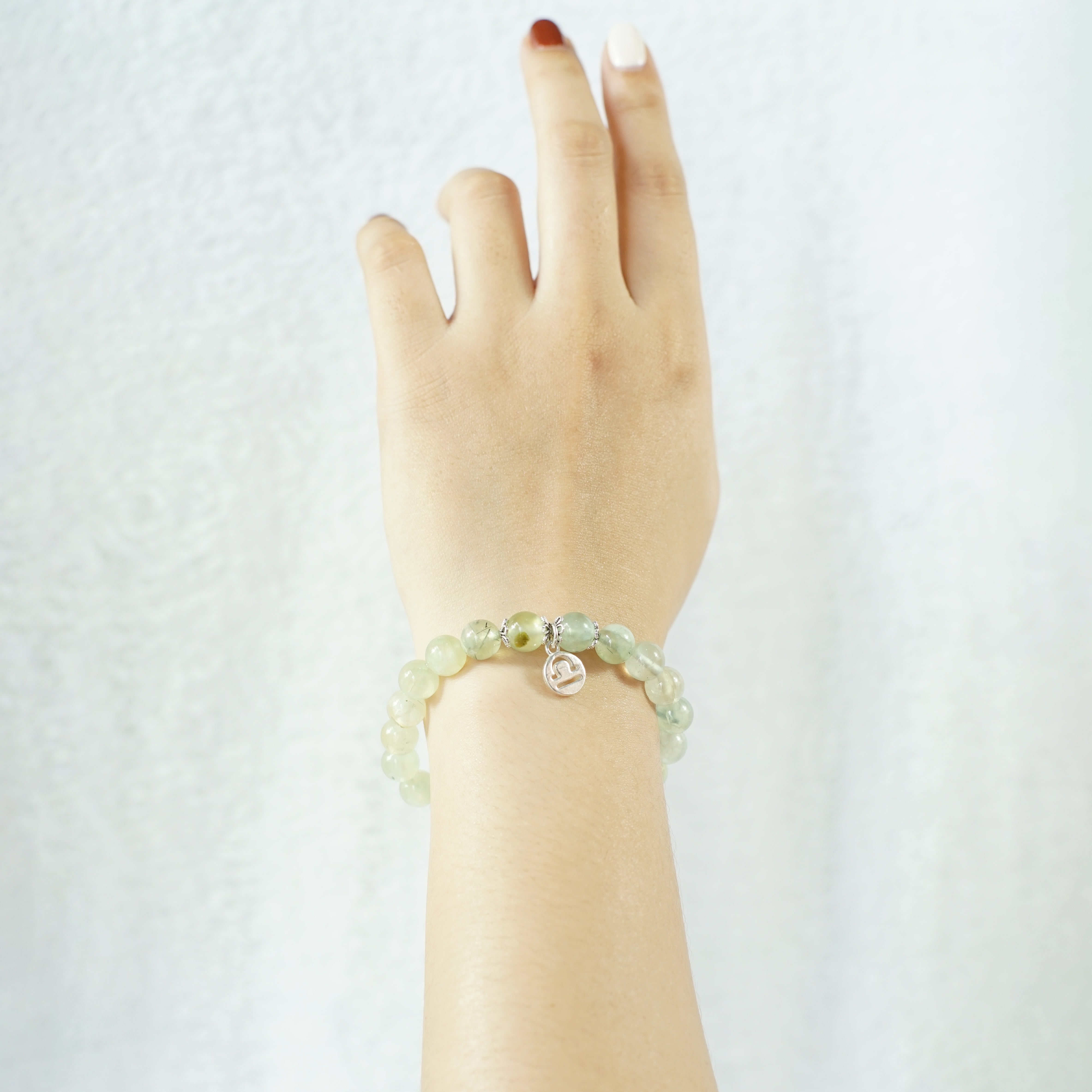 Libra Zodiac Sign - Prehnite Gemstone Bracelet