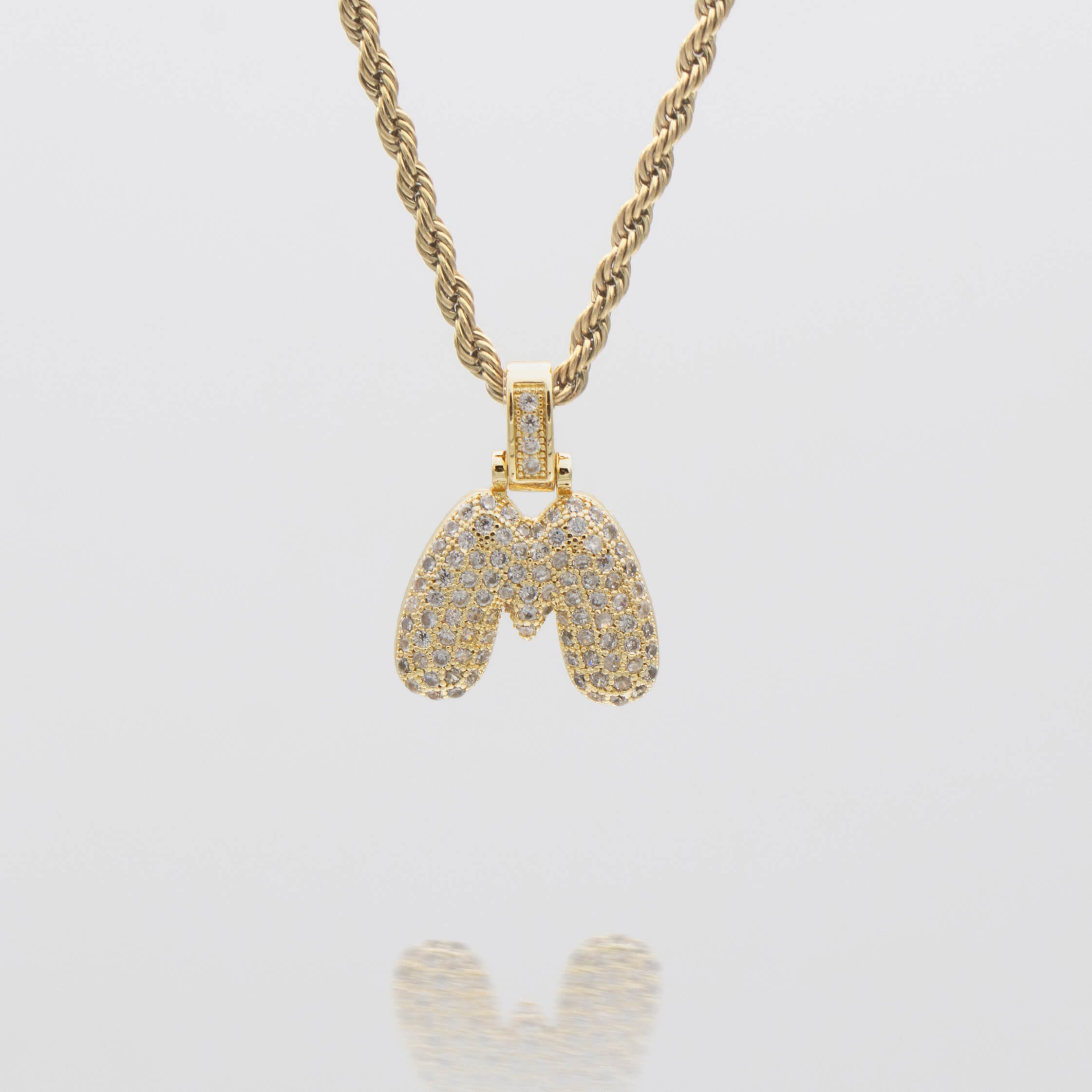 ICY Bubble Letter Initial Necklace