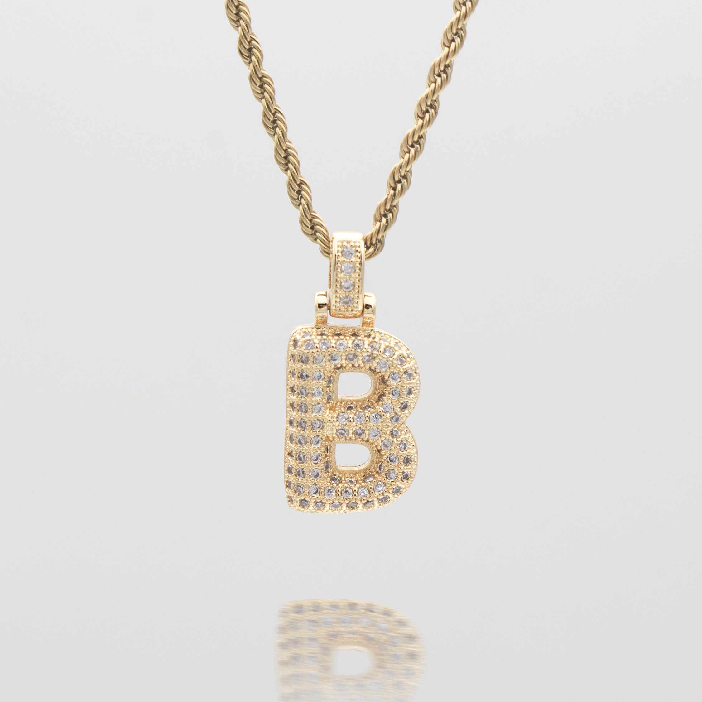 ICY Bubble Letter Initial Necklace