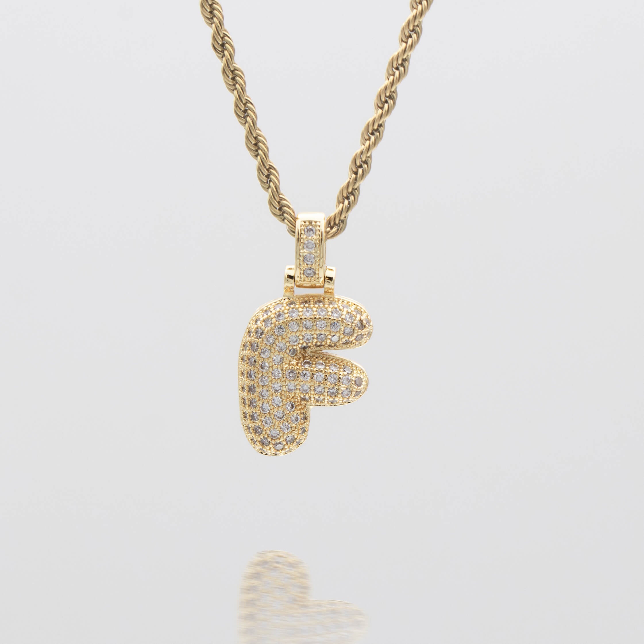 ICY Bubble Letter Initial Necklace