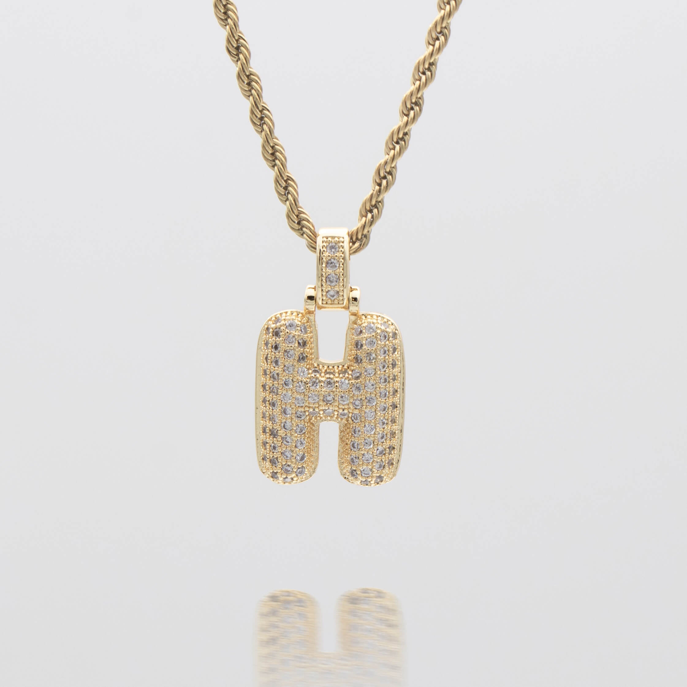 ICY Bubble Letter Initial Necklace