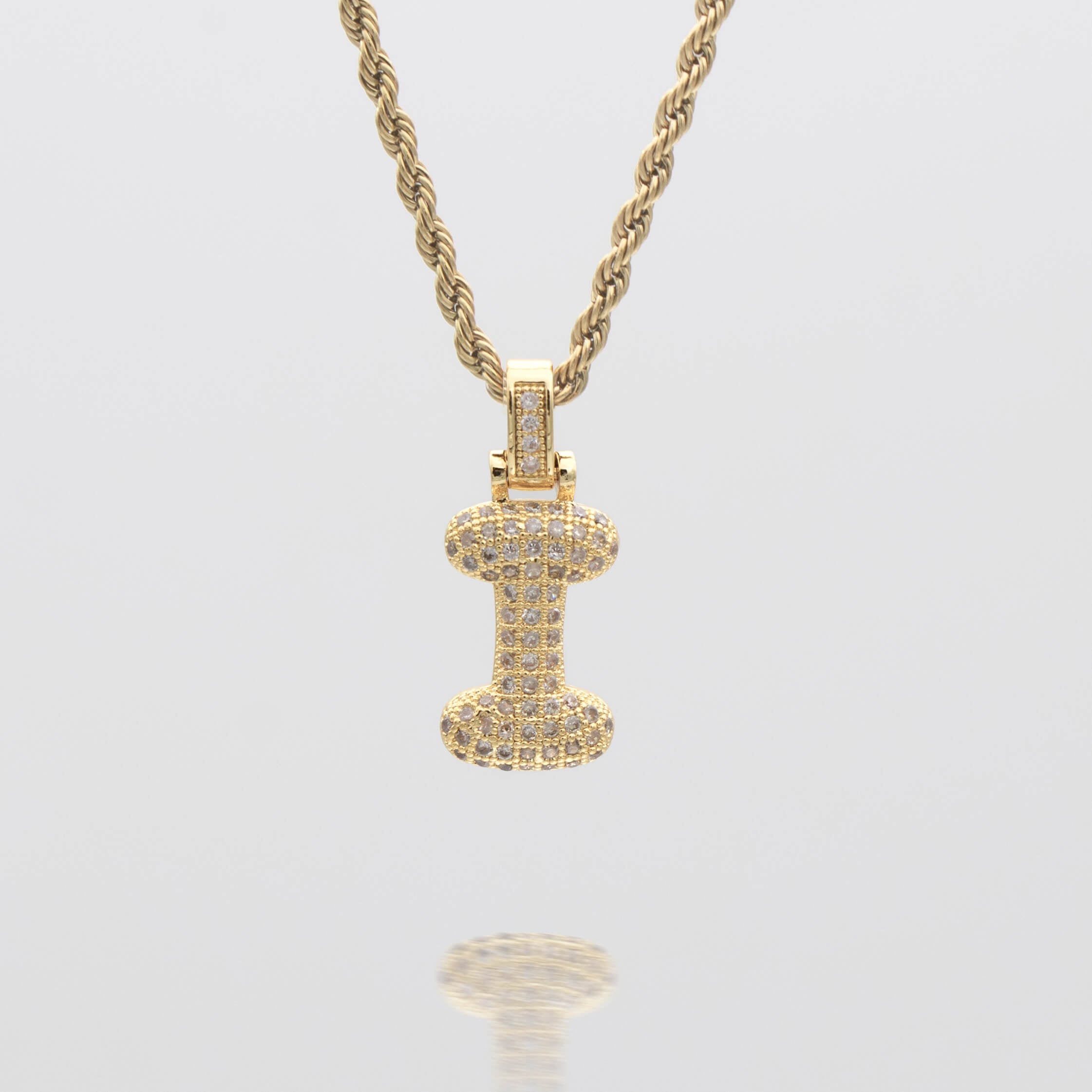 ICY Bubble Letter Initial Necklace