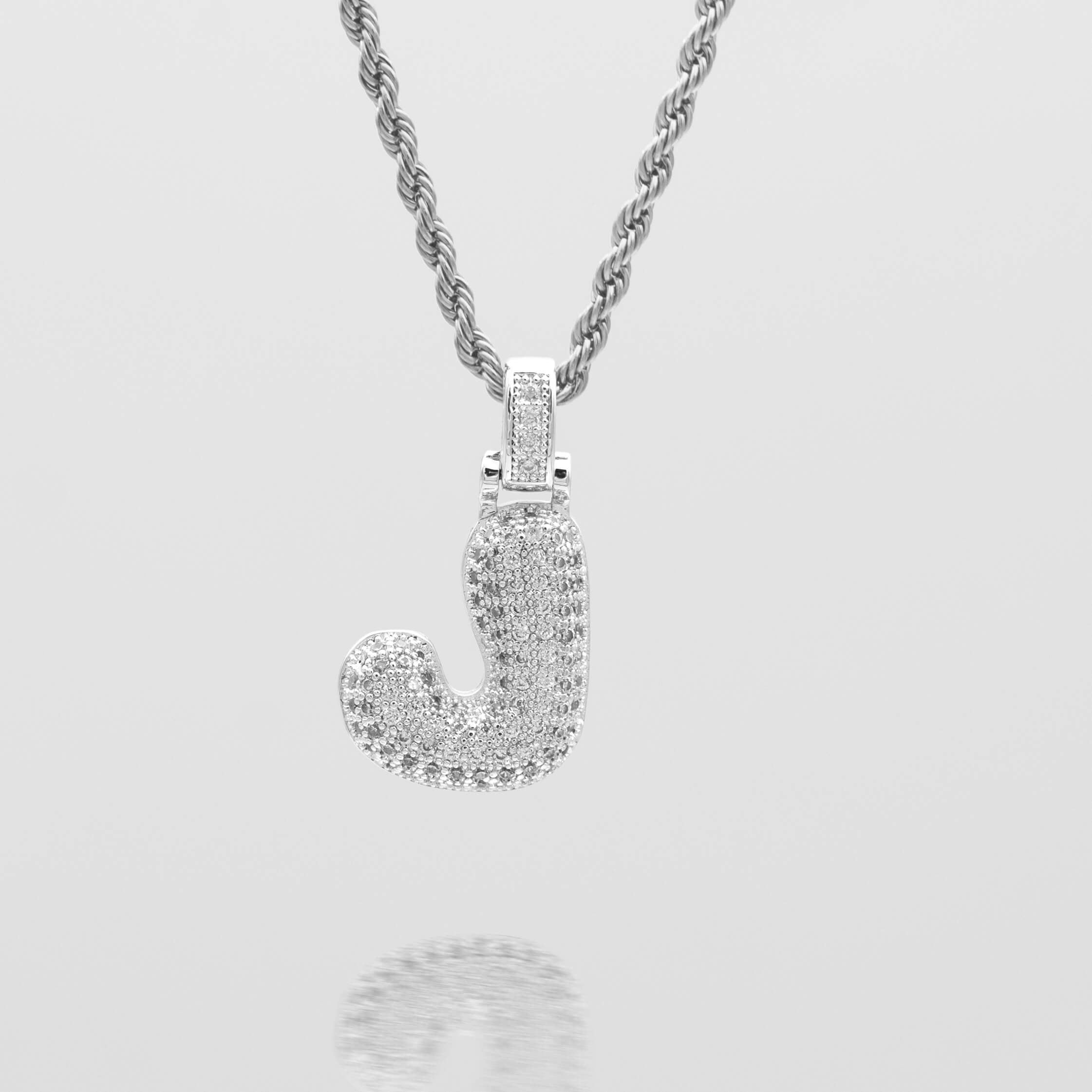 ICY Bubble Letter Initial Necklace